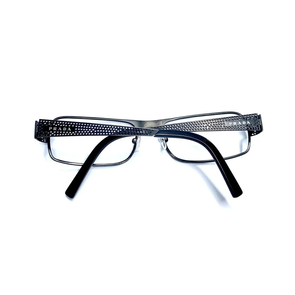 Prada Black Titanium Rectangular Eyeglasses Italy SPR521 1B0-1A1 56 17 135